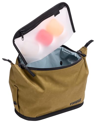 Thule Aion Toiletry Bag - Water-resistant bag for toiletries, makeup and shaving essentials - Removable liquids bag included - Easy to clean - Snap loop to easily hang - Waxed, PFC-free fabric