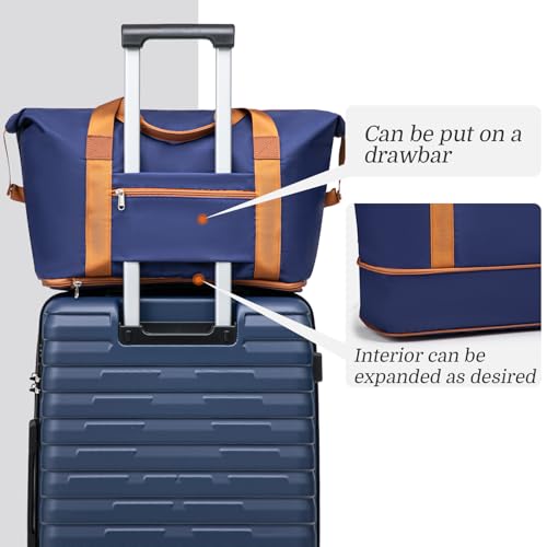 Cosbarn Luggage Sets 5 Piece Suitcases with Wheels, Suitcase Set ABS Hard Case Luggage with Spinner Wheels Durable Travel Luggage