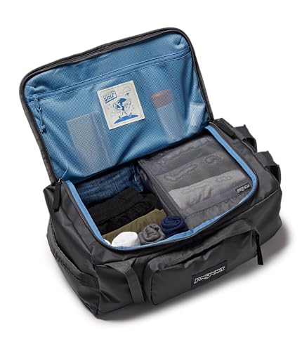 Jansport Good Latitude 40L Convertible Duffel Backpack – Water Resistant, 16 Inch Laptop Sleeve, Luggage Trolley – Weekender Travel Bag, Smokey Grit