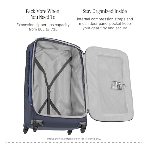 Eagle Creek Expanse 4-Wheel 26" Luggage – Durable Checked Spinner Suitcase with Expandable Capacity – Rugged Fabric, Lockable Zippers & Grab Handles – Travel-Ready – Midnight Black