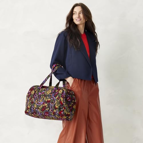 Vera Bradley Women's Premium Cotton Miramar Weekender Travel Bag, Midnight Garden Paisley, One Size