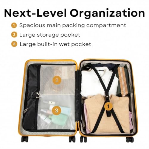 Ricardo Beverly Hills Cambria Hardside Luggage | Stylish Suitcase with Wheels for Effortless Travel, Expandable and Secure TSA-Locked Packing, 2-Piece Set (20", 24") (Blue Pearl, 2-Piece Set (20, 24))