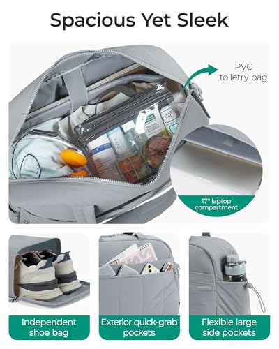 BAGSMART Gym Bag for Women, Duffle Bag for Travel with Wet Pocket, Lightweight Carry on Weekender Duffel, Water Resistant