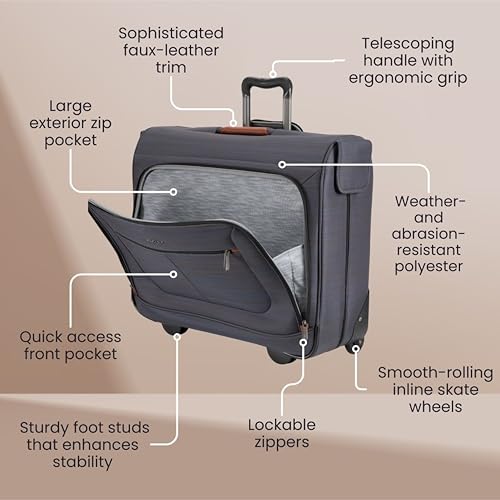 Ricardo Beverly Hills Montecito 2.0 Softside Rolling Garment Bag, Grey