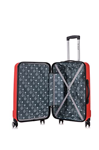 Rockland Santa Monica Hardside Spinner Wheel Luggage, RED, 19", 24", 28"