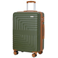 Romswi 26" Medium Checked Luggage, Checked-Medium Hardshell Suitcase with Double Spinner Wheels, Lightweight Large Hardshell Suitcase with TSA Lock,YKK Zipper, Scratch-Resistant Olive Green