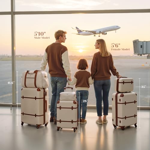 Coolife Luggage Set 6-Piece Suitcase Set Carry On Luggage PC Hardside Luggage TSA Lock Spinner Wheels Telescopic Handle