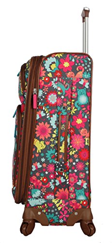 Lily Bloom Luggage 24" Expandable Design Pattern Suitcase With Spinner Wheels For Woman (24in, Playful Garden)