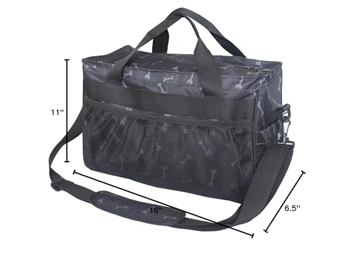 MYDAYS Dog Travel Bag, Pet Luggage Suitcase Weekend Tote Carrier with Collapsible Bowl, Pet Luggage Suitcase Weekend Tote Carrier with Collapsible Bowl (Black)