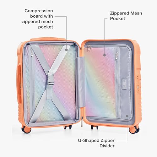 Traveler's Choice Phenom Hardside Spinner Luggage Set, TSA Lock, Tangerine, 3-Piece Set (21/25/29)