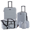 Travelers Club 6 Piece Orion Luggage and Travel Accessories Set, Grey