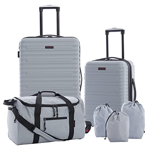 Travelers Club 6 Piece Orion Luggage and Travel Accessories Set, Grey