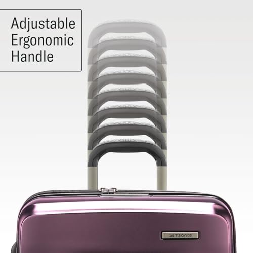 Samsonite Octiv Lightweight Hardshell 24-Inch Medium Checked Luggage- Durable Impact Resistant, 360° Aero Trac Spinner Wheels, Adjustable Telescopic Handle, Expandable, TSA Approved Lock - Purple