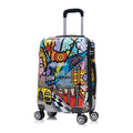 InUSA Hollywood Print Luggage with Spinner Wheels | Durable Lightweight Hardside Suitcase | Travel Bag with Handle and Trolley | 20 Inch Carry-On Spinner Luggage