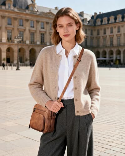 FADEON Small Purses for Women Crossbody Bags, Designer PU Leather Mini Cross Body Purse Travel Shoulder Bag Card Slots