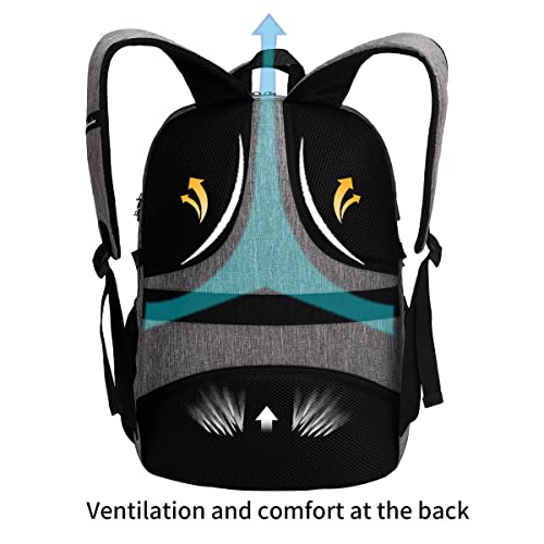 SHRRADOO Anti Theft Laptop Backpack Travel Backpacks with Combination Lock for Women Men College Backpack Computer Bag Fits 17 Inch Laptop,Grey