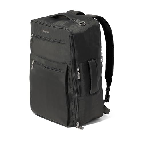 Baggallini Tandem Convertible Travel Backpack with 16" Laptop Padded Laptop Compartment, RFID, Water Repellent, Luggage Sleeve