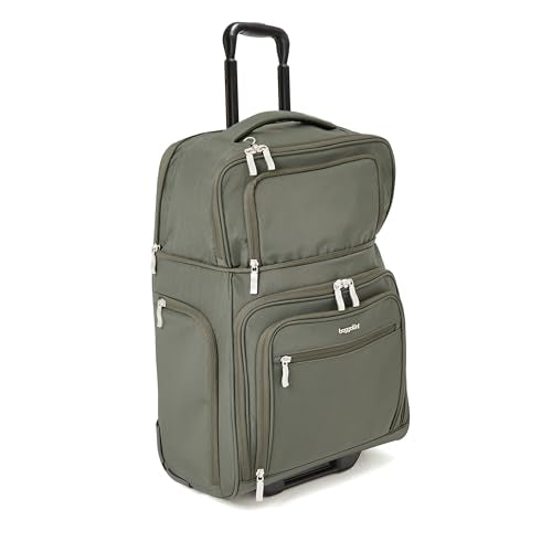 Baggallini Expandable Underseat Carry-On - Lightweight Travel Luggage Carry On Weekender with Wheels