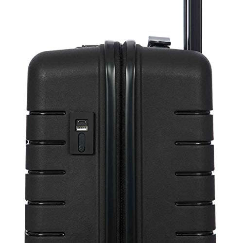 Bric's B|Y Ulisse Carry-On Luggage with Spinner Wheels – Airline Approved Hard Shell Suitcase, TSA Combination Lock & USB Port - Removeable Wash Bag Included - 21 Inch, Black