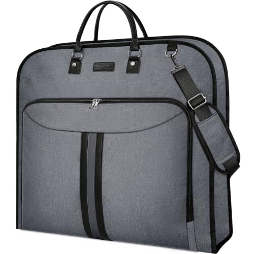BALEINE Travel Garment Bag, Travel Suit Bag for Men, Water Resistant Carry on Garment Bag for Hanging Clothes, Garment Duffel Bag for Travel Business (Grey, 48")