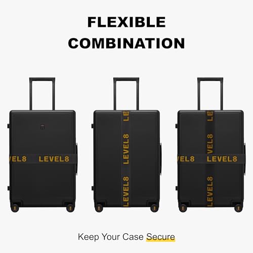 LEVEL8 Luminous 28 Inch Trunk Luggage with Luggage Straps