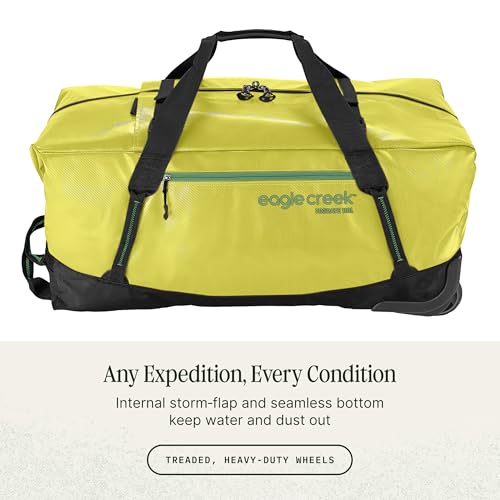 Eagle Creek Migrate 110L Wheeled Duffel Bag – Durable, Weather-Resistant Travel Duffel with Smooth Wheels - Multiple Carry Options for Easy Transport - Electric Yellow