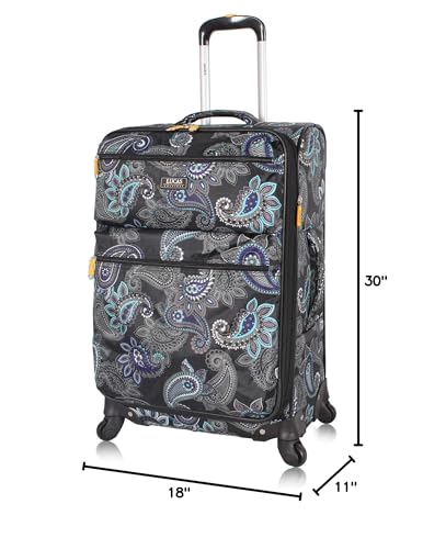 LUCAS Designer Luggage - Expandable 28 Inch Softside Bag with Pattern- Durable Large Ultra Lightweight Checked Suitcase with 4-Rolling Spinner Wheels (Diva)