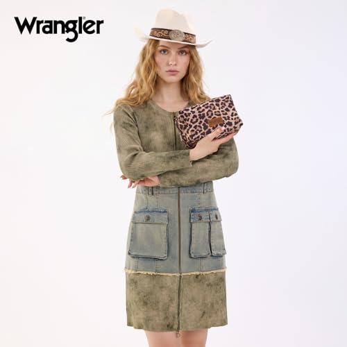 Montana West X Wrangler Travel Makeup Bag Waterproof Cosmetic Bag Portable Makeup Pouch for Women Large Toiletry Bag