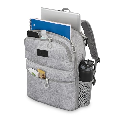 High Sierra Adaptive Backpack, Travel, or Work Bookbag with tablet sleeve, One Size, Silver Heather