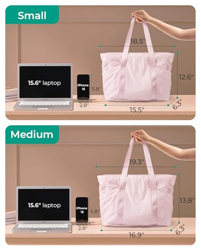 BAGSMART Tote Bag for Women, Tote Bag with Zipper Work Tote with Compartments Nurse Shoulder Hanbag for Travel, Gym