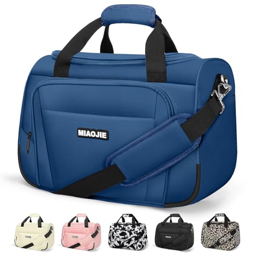 Underseat Carry On Luggage Lightweight Travel Tote Weekender Bag Overnight Duffle Bag for Travel, Travel Essentials Personal Item Travel Bag for Women and Men, Blue-16Inch
