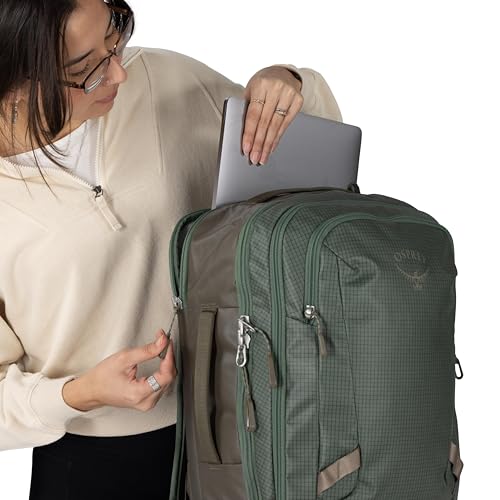 Osprey Transporter 26+6 Travel Pack - Expandable Personal Item Backpack with Laptop Sleeve - Lightweight Daypack, Pine Leaf Green