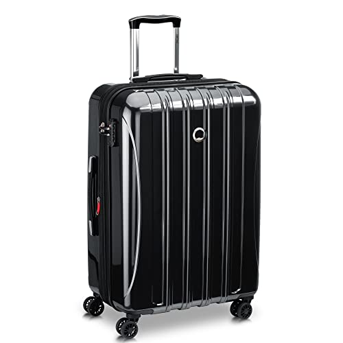DELSEY PARIS Helium Aero Hardside Expandable Luggage with Spinner Wheels, Black, Checked-Medium 24 Inch