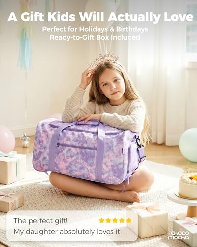 Choco Mocha Boys Suitcase with Wheels, Kids Rolling Duffle Bag Luggage for Travel 22inch, Galaxy Blue