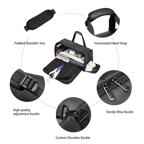Garment Bags for Travel,45L Carry on Convertible Garment Duffle bag for Men Women - 3 in 1 Hanging Suit Travel Bag with Shoulder Strap