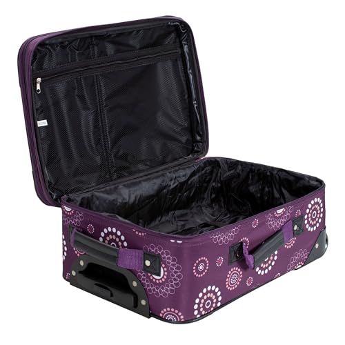 Rockland Fashion Softside Upright Luggage Set, Expandable, Purple Pearl, 2-Piece (14/19)