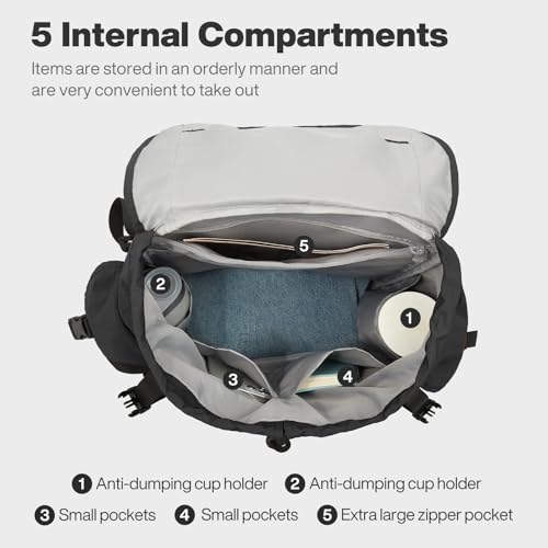 mixi Travel Backpack for Women Men, 18 Inch Carry On Laptop Backpack Flight Approved fits 16'' Laptop, Lightweight Waterproof Hiking Backpack Travel Outdoor Business Casual Daypack, Black