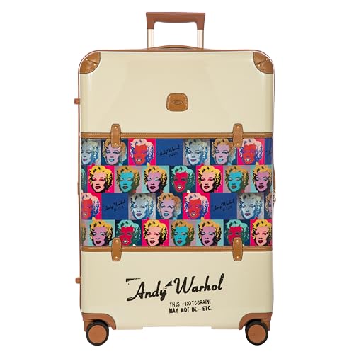 Bric's Andy Warhol Checked Luggage – Travel as Art Marilyn Print, Luxury Suitcase with Leather Trim, 360° Silent Wheels, Lightweight Hard Structure, 30 Inch, Multi-Color Marilyn Monroe