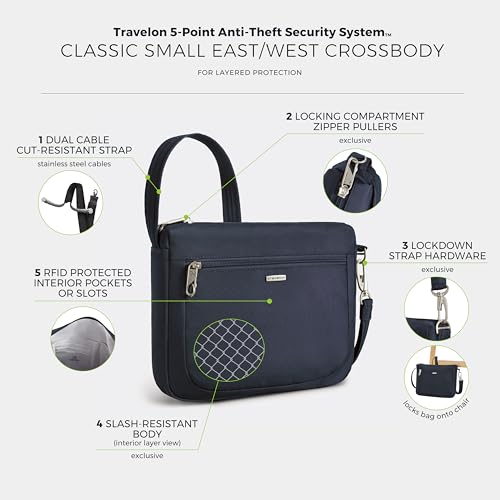 Travelon Anti-Theft Classic Small East/West Crossbody