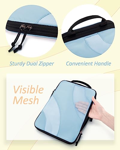 BAGSMART Compression Packing Cubes for Travel, 6 Set Travel Packing Cubes for Suitcases, Compression Suitcase Organizers Bag Set, Lightweight Packing Organizers Sky Blue