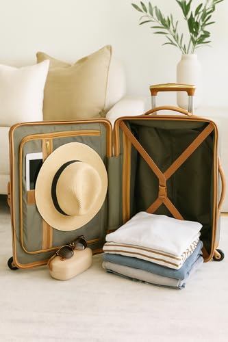 World Traveler Gatsby Vintage Style 2-Piece Hardside Carry-On Retro Train Case Spinner Luggage Set - Navy