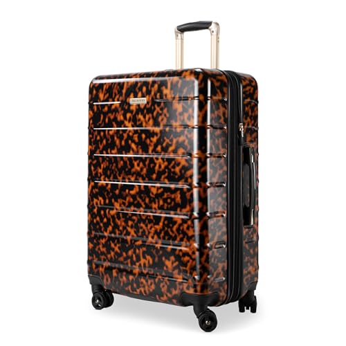 Ricardo Beverly Hills Cambria Hardside Luggage | Stylish Suitcase with Wheels for Effortless Travel, Expandable and Secure TSA-Locked Packing, 24-inch Medium Checked (Tortoise, Checked Medium 24-Inch)