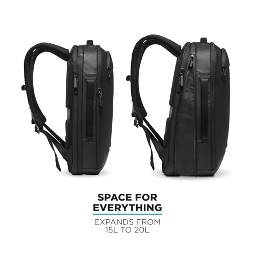 NOMATIC Navigator RS Pack 15L: 15L Premium Backpack w/ 6L Built-In Expansion - Water Resistant Anti Theft Backpack - Laptop Bag - Computer Backpack - Expandable Black Backpack