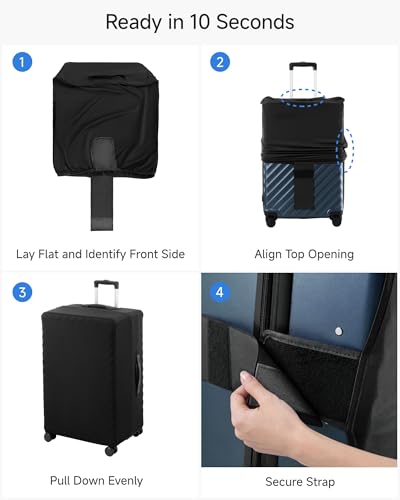LUGGEX Luggage Cover, Suitcase Covers for Luggage with Hook & Loop Bottom Closure, Luggage Covers for Suitcase Tsa Approved (Fit 24-27in)