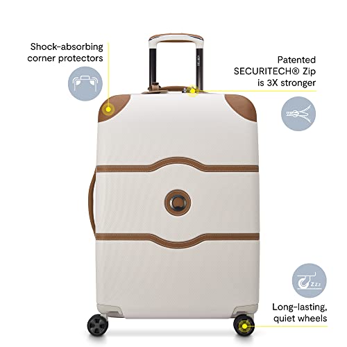 DELSEY PARIS Chatelet Air 2.0 - Hardside Checked Luggage Trunk 26 Inch - TSA Lock- 360° Spinner Wheels - Polycarbonate Travel Suitecase, Chocolate Brown