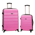 Rockland Melbourne Hardside 2 Piece Expandable Spinner Wheel Luggage Set, (20"/28"), Pink