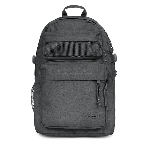 EASTPAK Double Pro – 32L Performance Backpack with 16" Laptop Sleeve, Dual Compartments, Security Pocket, Bottle Holder & Organizer, Black Denim