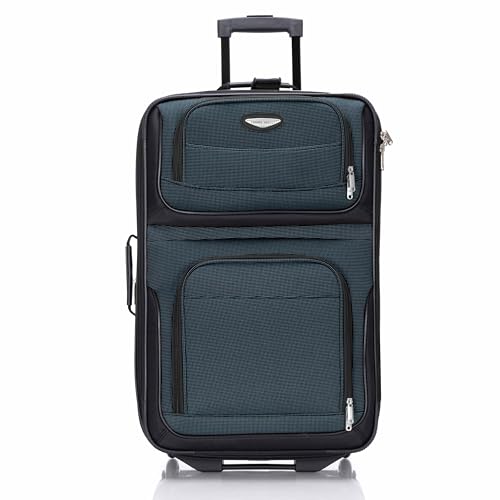 Travel Select Amsterdam Softside Expandable Luggage with Rolling Wheels, Navy, 25-Inch Medium