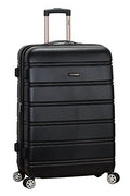 Rockland Melbourne Hardside Expandable Spinner Wheel Luggage, Checked Large 28", Black