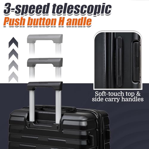 Cosbarn Luggage Sets 5 Piece Suitcases with Wheels, Suitcase Set ABS Hard Case Luggage with Spinner Wheels Durable Travel Luggage